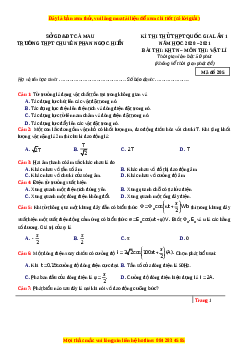 Đề thi thử Vật Lí Sở Cà Mau năm 2021