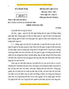 Đề thi giữa kì 2 Ngữ văn 11 Kết nối tri thức (Đề 5)