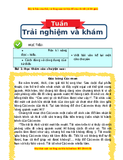Bài tập cuối tuần Tiếng việt 4 Tuần 8 Kết nối tri thức (có lời giải)