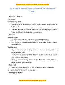Giáo án Bài 16 Lịch sử & Địa lí lớp 4 Chân trời sáng tạo: Một số nét văn hoá ở vùng duyên hải miền Trung