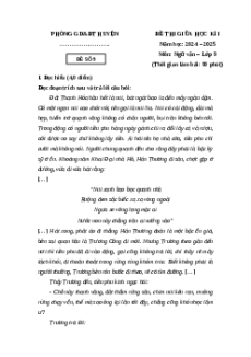 Đề thi giữa kì 1 Ngữ văn 9 Kết nối tri thức (Đề 9)