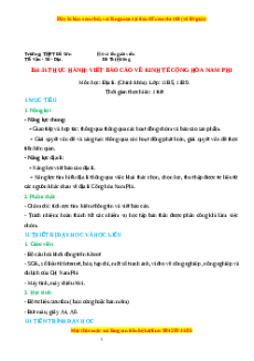 Giáo án Bài 31 Địa lí 11 Kết nối tri thức (2024): Kinh tế Cộng hòa Nam Phi