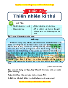 Bài tập cuối tuần Tiếng việt lớp 3 Tuần 26 Chân trời sáng tạo (có lời giải)