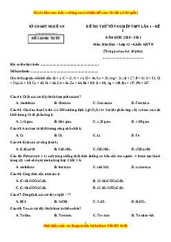 Đề thi thử Hóa Học Sở Nghệ An lần 1 năm 2021