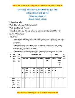 Đề thi Công nghệ 10 cuối kì 2 Kết nối tri thức (Công nghệ trồng trọt) - Đề 1