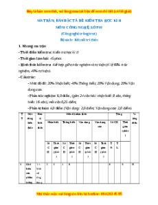 Đề thi Công nghệ 10 cuối kì 2 Kết nối tri thức (Công nghệ trồng trọt) - Đề 1