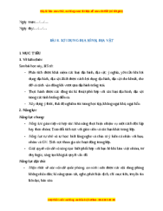 Giáo án GDQP 11 Bài 8 (Kết nối tri thức): Lợi dụng địa hình, địa vật