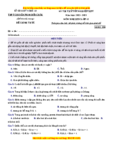 Đề thi thử Sinh học Liên trường Phan Bội Châu - Nghệ An lần 1 năm 2023