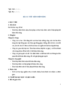 Giáo án Bài 12: Tiết kiệm điện năng (2024) Công nghệ Điện - Điện tử 12 Cánh diều