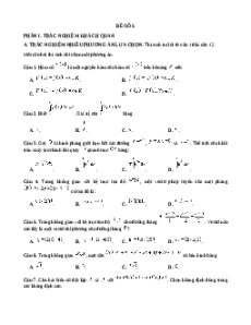 Đề thi Cuối kì 2 Toán 12 Cánh diều - Đề 5 Cấu trúc mới