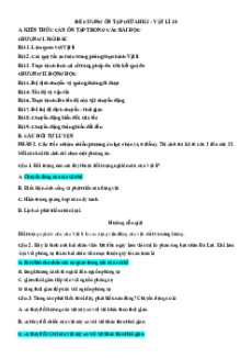 Đề cương ôn tập Giữa kì 1 Vật lí 10 Kết nối tri thức