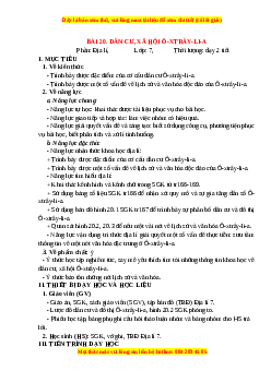 Giáo án Bài 20 Địa lí 7 Chân trời sáng tạo: Dân cư, xã hội Ô-xtrây-li-a