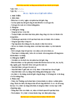 Giáo án Bài 22 KHTN 6 Chân trời sáng tạo (2024): Phân loại thế giới sống