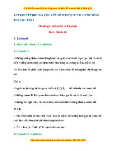 Lý thuyết Toán 10 Kết nối tri thức Bài 1: Mệnh đề