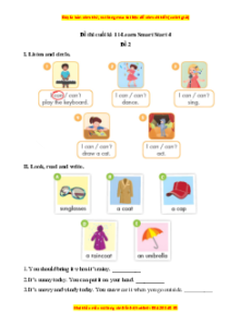 Đề thi cuối kì 1 Tiếng Anh lớp 4 i-Learn Smart Start (Đề 2 kèm file nghe)