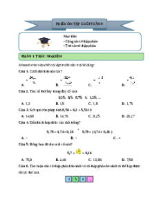 Bài tập cuối tuần Toán lớp 5 Cánh diều Tuần 9