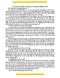 Phiếu bài tập Tuần 1 Là cha mẹ cũng cần học cách tôn trọng con Ngữ văn 7