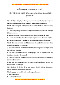 Đề thi cuối kì 2 Tiếng Anh lớp 12 trường THPT Việt Đức năm 2023