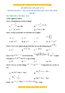 Đề thi giữa kì 2 Toán 11 Kết nối tri thức (Đề 5)
