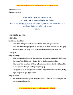 Giáo án Bài 10 Lịch sử 8 Kết nối tri thức (2024): Sự hình thành chủ nghĩa đế quốc ở nước Âu - Mỹ