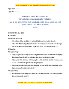 Giáo án Bài 10 Lịch sử 8 Kết nối tri thức (2024): Sự hình thành chủ nghĩa đế quốc ở nước Âu - Mỹ