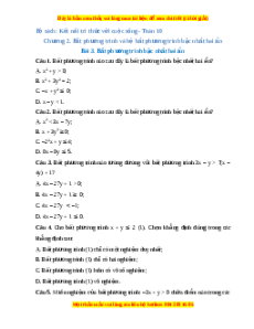 Trắc nghiệm Bất phương trình bậc nhất hai ẩn Toán 10 Kết nối tri thức