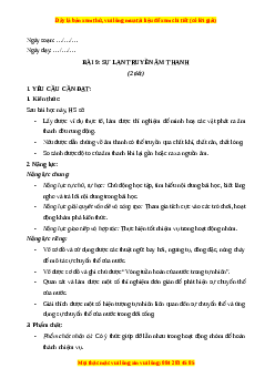 Giáo án Bài 9 Khoa học lớp 4 (Cánh diều): Sự lan truyền âm thanh