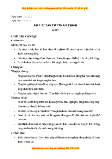 Giáo án Bài 9 Khoa học lớp 4 (Cánh diều): Sự lan truyền âm thanh