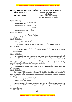 Đề thi vào 10 Toán Tỉnh Đồng Nai năm 2023-2024