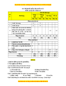 Đề thi giữa kì 2 Lịch sử & Địa lý 6 Kết nối tri thức - Đề 3