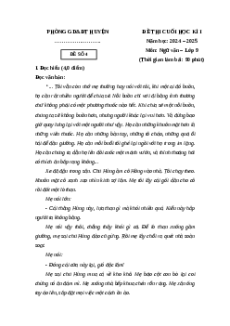 Đề thi Cuối kì 1 Ngữ văn 9 Cánh diều 2024 (Đề 4)