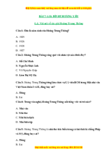 Trắc nghiệm Gia đình thương yêu Ngữ văn 6 Chân trời sáng tạo