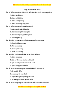Trắc nghiệm Thấu kính hội tụ Vật lí 9