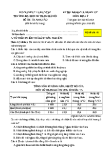 Đề thi ĐGNL ĐHSP Hà Nội môn Địa lí (có lời giải)