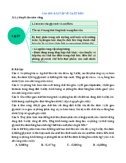Chuyên đề dạy thêm Chủ đề 9: Bài tập về chất béo Hóa học 12 (sách mới)