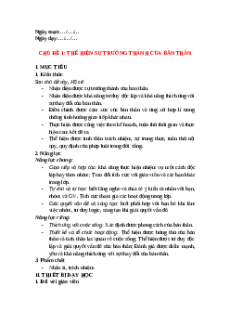 Giáo án Chủ đề 1: Thể hiện sự trưởng thành của bản thân HĐTN 12 Chân trời sáng tạo