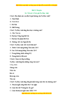 Trắc nghiệm Bài 9: Truyện Ngữ văn 6 Cánh diều