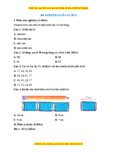 Đề thi giữa kì 2 Toán lớp 1 Cánh diều - Đề 9