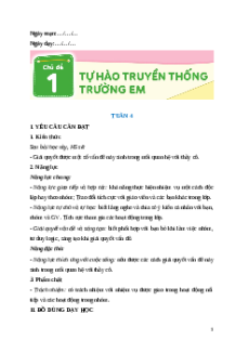 Giáo án Tuần 4 Hoạt động trải nghiệm lớp 5 Cánh diều