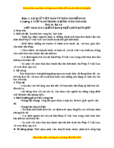Giáo án Bài 14 Lịch sử 9: Việt Nam sau Chiến tranh thế giới thứ nhất
