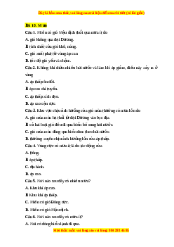 Trắc nghiệm Bài 10 Địa lí 10 Chân trời sáng tạo: Mưa