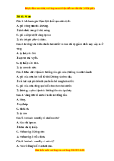 Trắc nghiệm Bài 10 Địa lí 10 Chân trời sáng tạo: Mưa