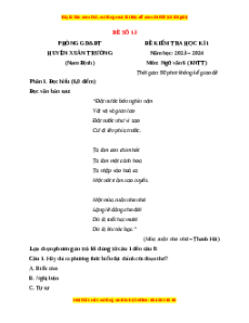 Đề thi cuối kì 1 Ngữ văn 6 Kết nối tri thức - Đề 13