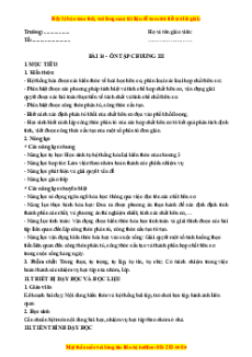 Giáo án Ôn tập chương 3 Hóa học 11 Kết nối tri thức