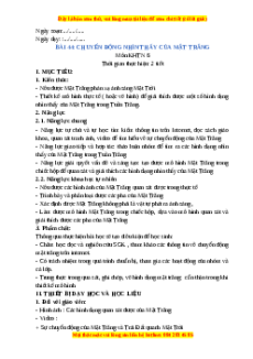Giáo án Chuyển động nhìn thấy của Mặt Trăng KHTN 6 Chân trời sáng tạo