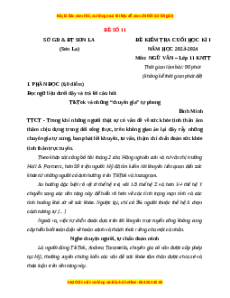 Đề thi cuối kì 1 Ngữ văn 11 Kết nối tri thức - Đề 11