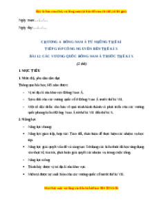 Giáo án Bài 12 Lịch sử 6 Chân trời sáng tạo (2024): Các vương quốc ở Đông Nam Á