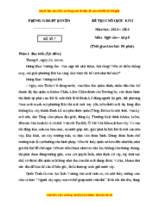 Đề thi cuối kì 2 Ngữ văn 8 Cánh diều (Đề 7)