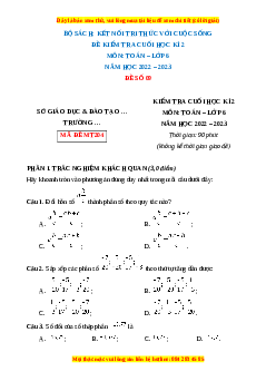 Đề thi cuối kì 2 Toán 6 Kết nối tri thức (Đề 9)