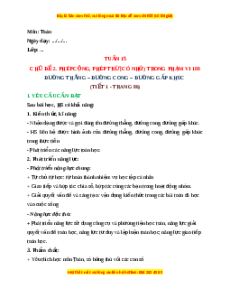 Giáo án Đường thẳng - Đường cong - Đường gấp khúc Toán lớp 2 Cánh diều